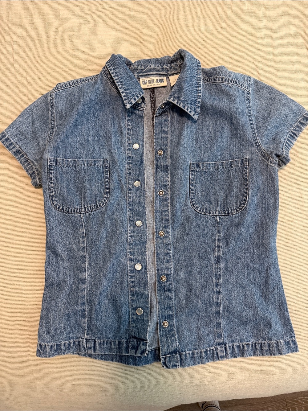 Gap Denim Button-Front Shirt - Blue